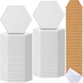 Zopeal 96 Pcs Ceramic Tiles for Crafts Coasters Include Unglazed White Ceramic Tiles with Cork Backing Pads Use with Alcohol Ink Acrylic Pouring for DIY Project Gift (Hexagon)