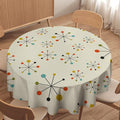 Medieval Round Tablecloth, Boho Mid Century Abstract Modern Retro Colors Pattern Tablecloth for Home Party Dining Room Kitchen Decor 70Inch(178cm)