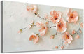 ADJUVANT Wall Art Impressionist Pink Floral 48"L x 24"W, Cherry Blossoms Canvas Painting Soft Petals Artwork Pastel Tones Prints Spring Flowers Wall Decor for Living Room Bedroom Bathroom Home Office