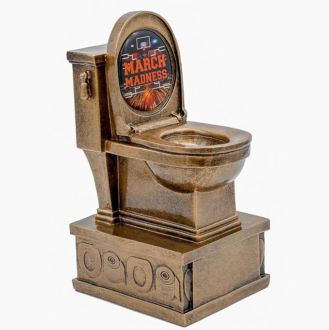 Decade Awards Action Pedestal Gold Toilet Bowl Trophy with Optional Inserts - Custom Engraved Plate On Request (7 Inch Tall)