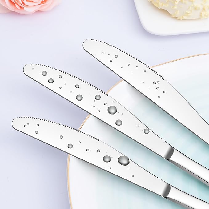 24 Pieces Butter Knives Set - 9 Inches Butter Knife, Food Grade Stainless Steel Dinner Knives Set, Mirror Polished Knife Silverware for Home, Restaurant, Kitchen, Dishwasher Safe