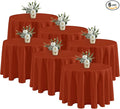 Fitable 6 Pack Rust Round Tablecloths - 120 Inches in Diameter - Stain Resistant and Washable Fall Table Clothes, Polyester Fabric Table Covers for Wedding, Party, Banquet, Formal Events