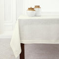 Solino Home Linen Tablecloth 60 x 132 Inch - Classic Hemstitch 100% Pure Linen Ivory Table Cloth for Rectangle Tables - Machine Washable Tablecloth for Spring, Easter