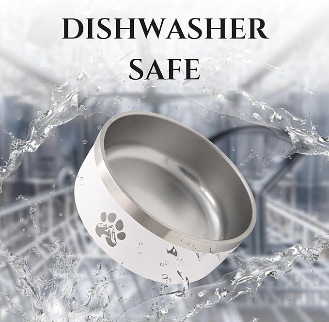 Stainless Steel Dog Bowl for Small-Large Dogs | Double Wall Insulated, Non-Slip Base Heavy Duty Water and Food Bowls for Dogs & Cats | Pet Safe BPA Free & Dishwasher Safe | 16 Oz - Red