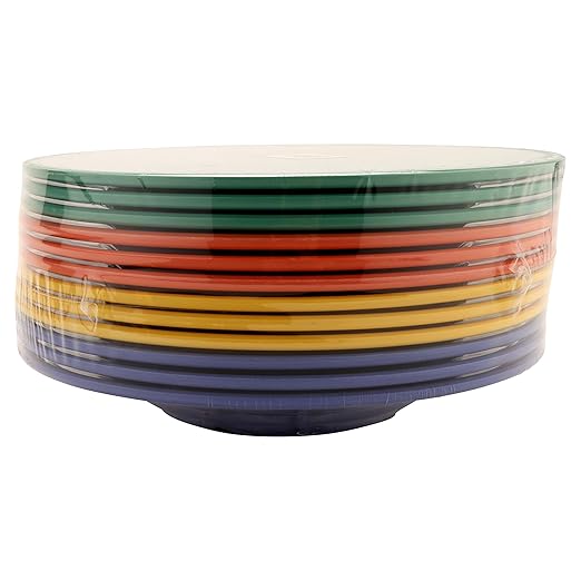 G.E.T. B-1611-MIX Diamond Mardi Gras Collection, Multi Color 16 oz. Melamine Bowls (Pack of 12),