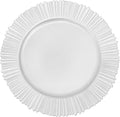 100 Pcs Charger Plates Set, Round Charger Plates, Reusable Serving Plates Embossed Rim Plastic Chargers Plate Decorative Round Plate Chargers