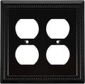 Henne Bery Sunken Pearls Heavy Duty Decorative Wall Plate Switch Plate Outlet Cover (Double Duplex, Matte Black)
