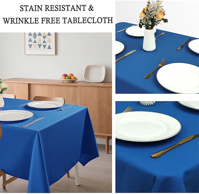8 Pack Royal Blue Tablecloth 60 x 102 Inch Rectangular Table Cloth for 6 Foot Rectangle Tables, Wrinkle Resistant Washable Polyester Fabric Table Covers for Wedding Party Banquet Buffet and Camping
