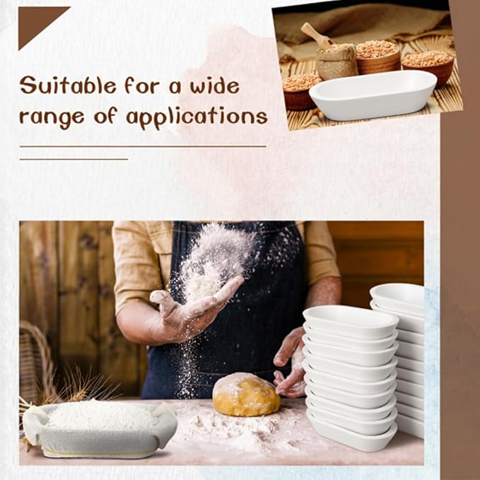 Nuogo 20 Pcs Wooden Dough Bowls Bulk 8.6 Inch Rustic Vintage Hand Carved Wood Dough Bowls Dining for DIY Home Crafts Making Farmhouse Fruits Supplies (White)