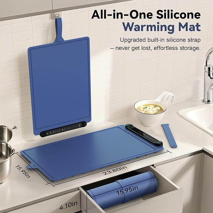 Warming Mat for Food Warmer Pad: Foldable Silicone Electric Warming Tray for Buffets Party - Fast Heating Portable Hot Plates for Countertop Kitchen Travel Home Outdoor Car Holiday Ideas