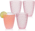 BELLAFORTE Shatterproof Tritan Plastic Short Tumbler, Set of 4, 12 oz - Laguna Beach Drinking Glasses - Unbreakable Glasses for Indoor and Outdoor Use - BPA Free - Pink