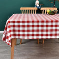 Gingham Tablecloth Rectangle Table Cloth Heavy Duty Cotton Checkered Table Cover for Spring Picnic Kitchen Dining (C-Red, 52x86 inch)