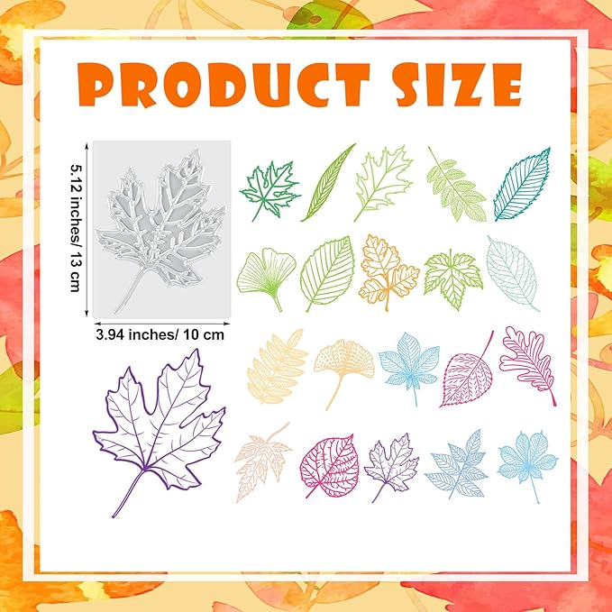 Wonderjune 20 Pcs Leaf Rubbing Plates 3.94 x 5.12 Inches Texture Art Supplies Texture Plates for Home, 20 Style