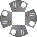 Wedge Placemats Set of 4 for Round Dining Table Woven Vinyl Non Slip Plastic Round Placemats（Grey）