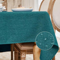 BALCONY & FALCON Rectangle Tablecloth Washable Wrinkle Resistant and Water Proof Table Cloth Decorative Linen Fabric Tablecloths for Dining Parties Kitchen Wedding and Outdoor Use (Teal, 55x70)