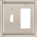Henne Bery Sunken Pearls Heavy Duty Decorative Wall Plate Switch Plate Outlet Cover (Toggle/Decorator, Satin Nickel)