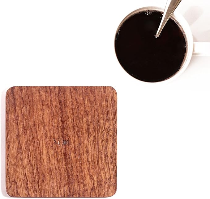 Xi'an Map Coaster by O3 Design Studio, Set of 4, Sapele Wooden Coaster with city map, Multiple city optional, Handmade