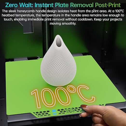 BIQU CryoGrip Pro Glacier Green Compatible with Bambu-Lab P1S/P1P/P2S/X1C/X1E/A1 3D Printers 257x257MM Panda Build Plate Double Sided Upgrade Removable Surface Platform
