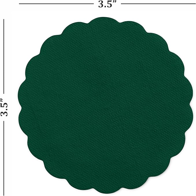 Disposable Green Paper Coasters for Drinks, 3.5 Inch Round Coasters for Christmas, Bar, Cocktail, Beverage, Wine Or Event, 500 Pack Bulk