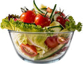 SIMAX 2.6 Quart Glass Mixing Bowl, Large Microwave & Oven Safe Bowl, Borosilicate Serving Bowl for Kitchen, Cooking, Baking, Salad - Clear