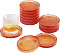 Glass Coasters 12 Pack,Round Cup Coasters,Crystal Coasters Coffee Coaster Table Coasters Pub Coaster,Glass Tray,Cup Pallet,Jewelry Storage,Amber