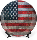 Ceramic Plates, American Flag Decorative Ceramic Plates, US Flag Plate, 7 Inch, Household Plates Decorative, Multicolor