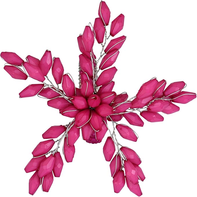 Napkin Rings Set of 12 for Dining Table Decoration Parties Everyday Metal Napkin Holder Leaf Pink (Pack of 12)
