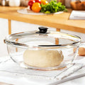 6QT Large Glass Mixing Bowl With Lid Extra Large Clear Glass SaladCooking Bowl for Bread Making Food Prep Baking & Storage Multi-Use Set Sourdough Salad