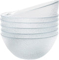 Vikko Soup Bowls, 6.5 Inch Salad Bowls, Glass Soup Bowls, Elegant Textured Glass Bowls, Set of 6, Dishwasher Safe