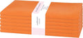 PurpleEssences Set of 6 Cloth Dinner Napkins 100% Cotton 18x18 Inch - Soft Durable Washable - Ideal for Farmhouse Party Christmas Holiday Winter - Perfect Everyday Use Table Linen - Orange
