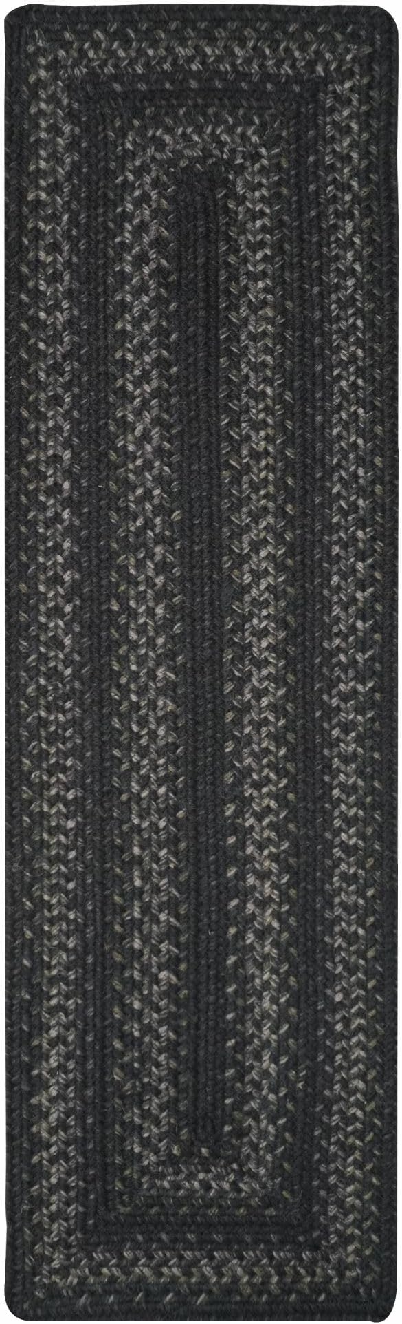 Homespice Jet Black Jute Braided Long Table Runner, Warm Primitive Decor, Rectangle 11x36 - Rich Colors, Easy to Clean, Durable and Protects Furniture
