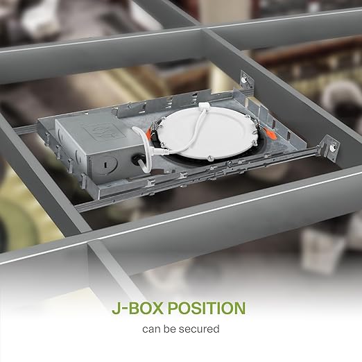 ASD New Construction Mounting Plate with Round Holes 8-10-12" - Adjustable LED Recessed Lighting Housing with Extendable Hanger Bars, Shallow Wafer Light Bracket, Mounting Kit with Notches, 12 Pack