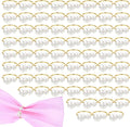 60 Pcs Gold Pearl Napkin Rings Bulk, Wedding Napkin Rings with Dual Pearls for Thanksgiving, Christmas, Party Decor, Elegant Table Setting Accessories
