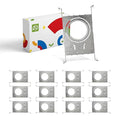 ASD New Construction Mounting Plate with Round Holes 8-10-12" - Adjustable LED Recessed Lighting Housing with Extendable Hanger Bars, Shallow Wafer Light Bracket, Mounting Kit with Notches, 12 Pack