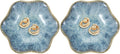 uxcell 2Pcs Ceramics Jewelry Plate, Lotus Leaf Shape Key Holder Bowl for Entryway Table Decor Small Ring Tray Dish Gift for Women Girlfriend, Cold Ash