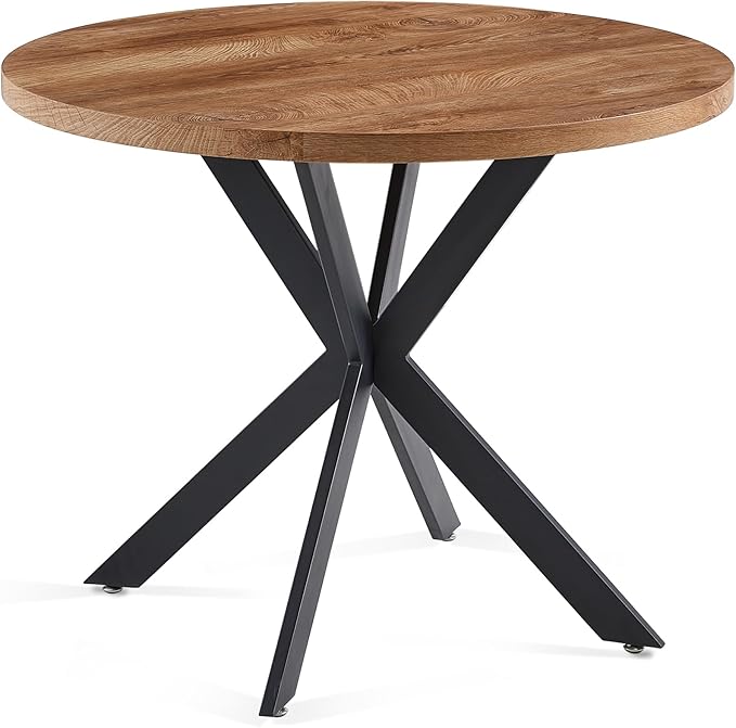 3 Piece Dining Table Set for Small Spaces - Round Kitchen Table Chairs Set of 2 with Yello Velvet Upholstered Chairs -Space Saving Dinette for Kitchen, Dining Room