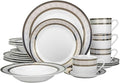 Euro Porcelain 57-pc Banquet Dinnerware Set, Luxury Tableware Dining Service for 8 (Greek Key Dark)