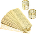 uxcell 100Pcs Napkin Rings Laser Cut Foil Paper, Napkin Holder Hollow Napkin Bands for Weddings Party Serviette Table Decoration Restaurant (Reflective Gold, 5.3 x 1.6)