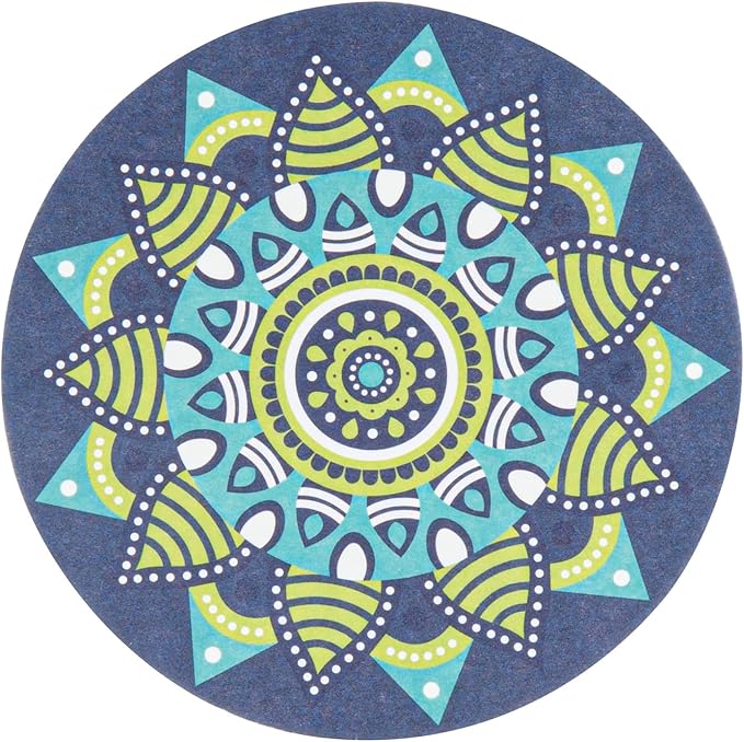 Restaurantware Paper Bar Coasters 48 Count 3.5 Inch Super Absorbent Beverage Coasters Pulpboard Assorted Design Drinkware Coasters Durable Paper Round Assorted