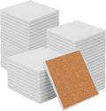 54 PCS 4 Inch Blank Ceramic Coasters with Cork Backing Pads, 4x4 Inch Square Unglazed Ceramic Coasters Tiles for Crafting, Absorbent Ceramics Coaster for Drink
