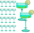 XUWAIDSGN 24 Pcs Champagne Martini Glasses 9 Oz with Gilded Removable Gold Rim Coupe Glasses Pink Martini Glasses Plastic Mimosa Vintage Coupe Glasses Set For Wedding Anniversary (24, Teal)
