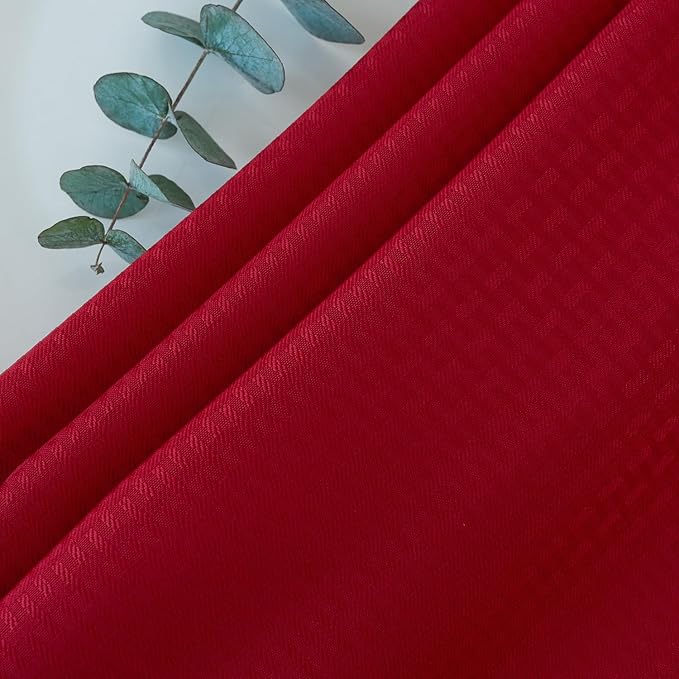 maxmill Christmas Tablecloth Weaved Texture Design Stain Resistant Waterproof Wrinkle Resistant Table Cloth, Decoration for Dining Room Holiday Parties Dinner, Rectangle 60 x 120 Inch, Red