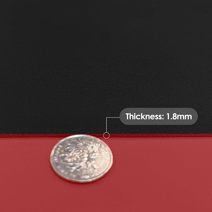 Leather Desk Mat,1.8mm Thick,12x60 Inch Desk Cover,Desk Protector Mat,Dresser Cover Top,Dresser Top Cover,Dresser Top Protector,Desk Covers On Top of Desks(Black+Wine Red,12×60)