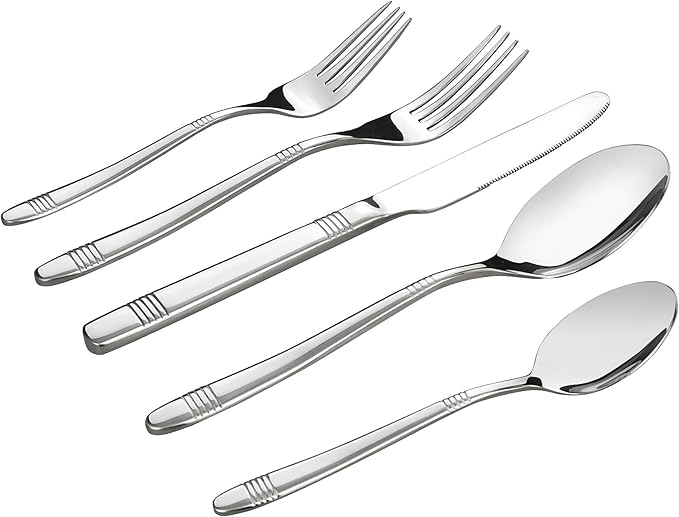 Begale Stainless Steel 40-piece Flatware, Silverware Service for 8