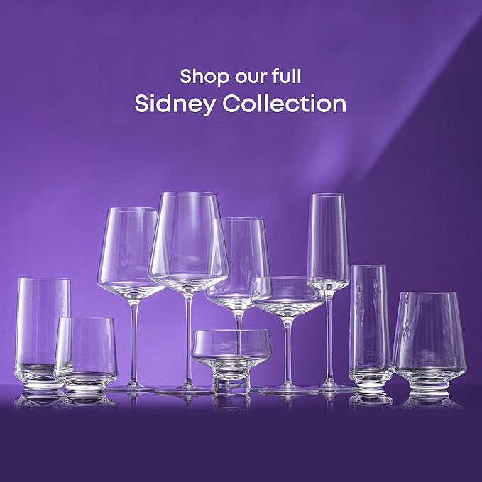 JoyJolt Sidney Highball Glasses Set of 4 | 16 oz Drinking Glasses for Water, Soda, Cocktail, Mojito, Tom Collins | Tall Glass Cups | Home Bar Glass Set | Premium Crystal Barware Made in Europe
