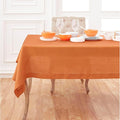 Solino Home Linen Tablecloth 60 x 90 Inch - Classic Hemstitch 100% Pure Linen Pumpkin Table Cloth for Rectangle Tables - Machine Washable Tablecloth