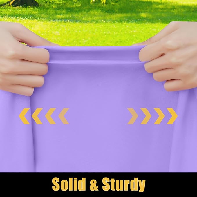 Smiry Rectangle Picnic Table Cloth, Waterproof Elastic Fitted Tablecloths for 4 Foot Tables, Washable Polyester Table Cover for Camping, Indoor and Outdoor (Lavender, 24"x48")