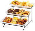 Gomakren 3 Tier Serving Trays Stand Porcelain Serving Platters 12 Inch White Serving Plates Dinner Platters for Appetizer Snack Fruit Cup Cake Tray Display Christmas Serving Dishes for Entertaining