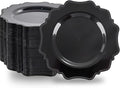 COLOSUS 60pcs Black Plastic Party Dinner Plates - 9.5 Inch- Heavy Duty Disposable Plastic Dinner Plates for Party Wedding Birthday and Everyday Use