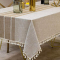 Deep Dream Tablecloths, Waterproof Table Cloth, Linens Wrinkle Free Anti-Fading, Rustic Table Cover Decoration for Kitchen Dinning Party (Rectangle/Oblong,55''x120'',10-12 Seats, Light Coffee)